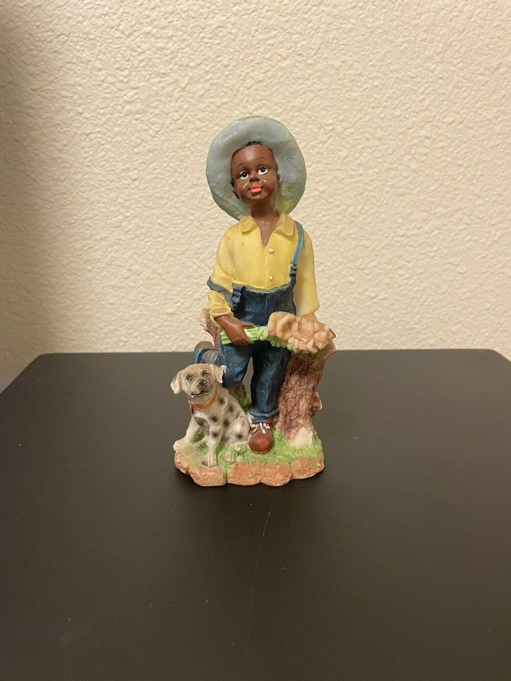 All Gods Children TOBY 4.5" Polyresin African American Dog Overalls